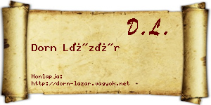 Dorn Lázár névjegykártya